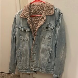 Light Blue Denim Jacket with Sherpa Lining